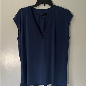 Banana Republic mid Blue crepe V-Neck Blouse